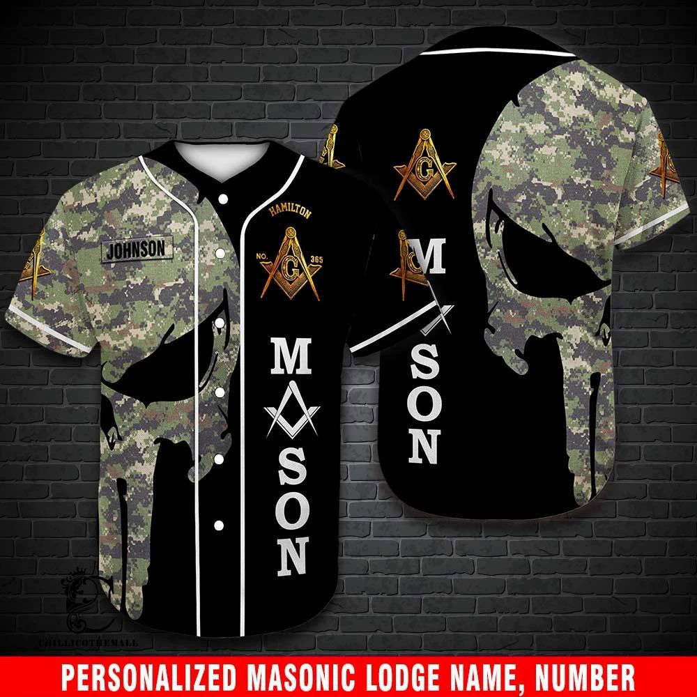 Custom Coast Guard Skull Mason Baseball Jersey: Personalized Stylish & Unique