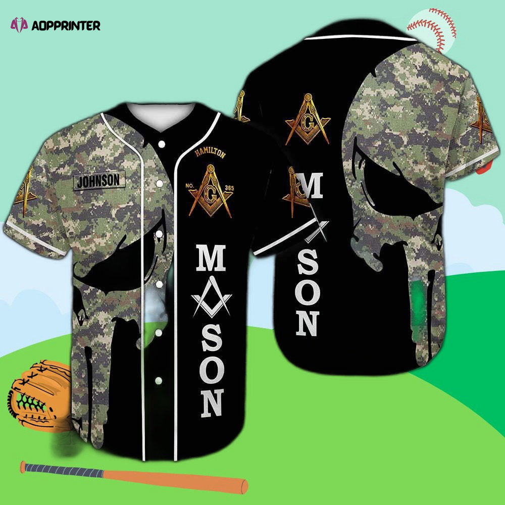 Custom Coast Guard Skull Mason Baseball Jersey: Personalized Stylish & Unique