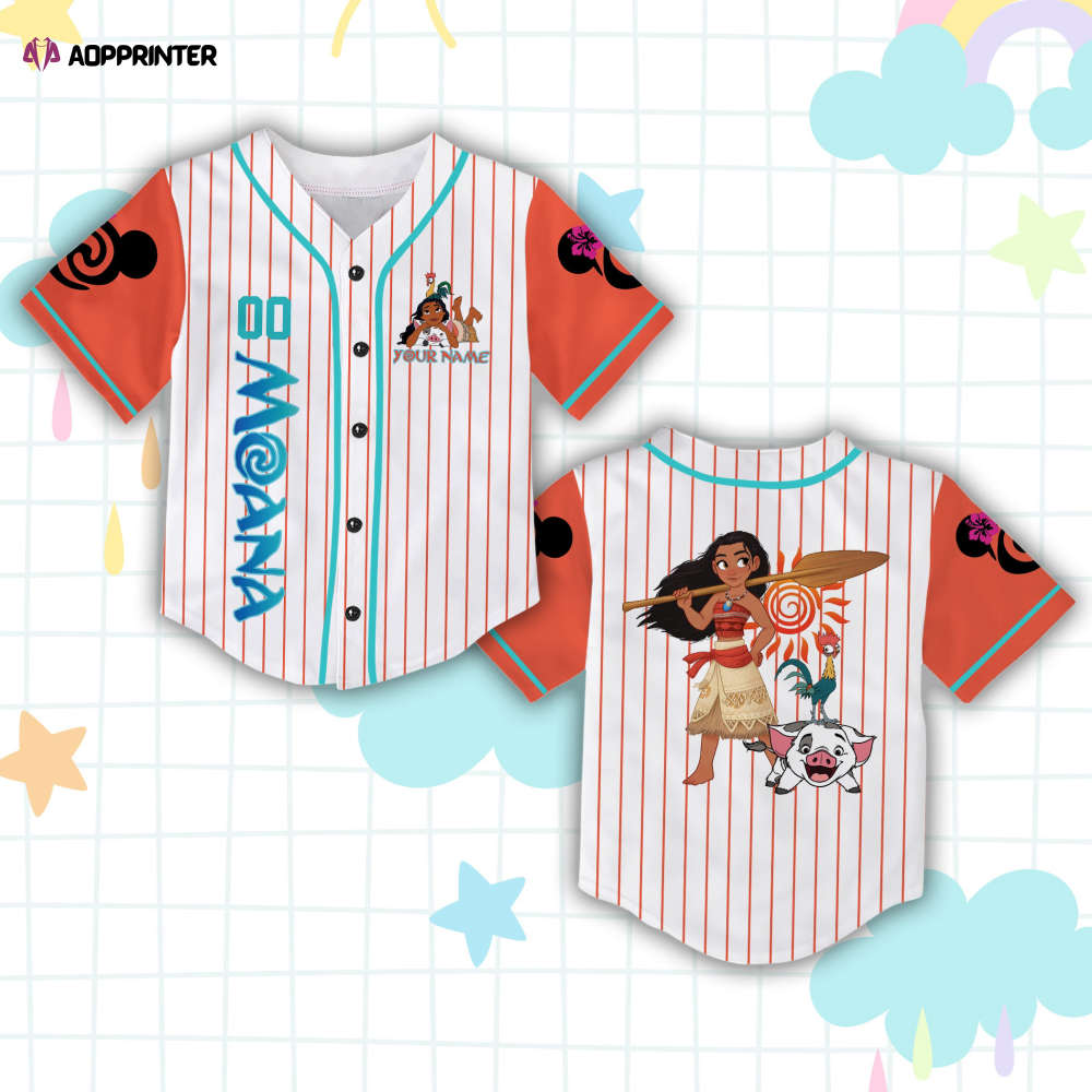 Custom Ddisney Princess Moana Game Day Baseball Jersey Ddisney Moana Baseball Outfit For Baseball Fan Player Baseball Girl Women Lover
