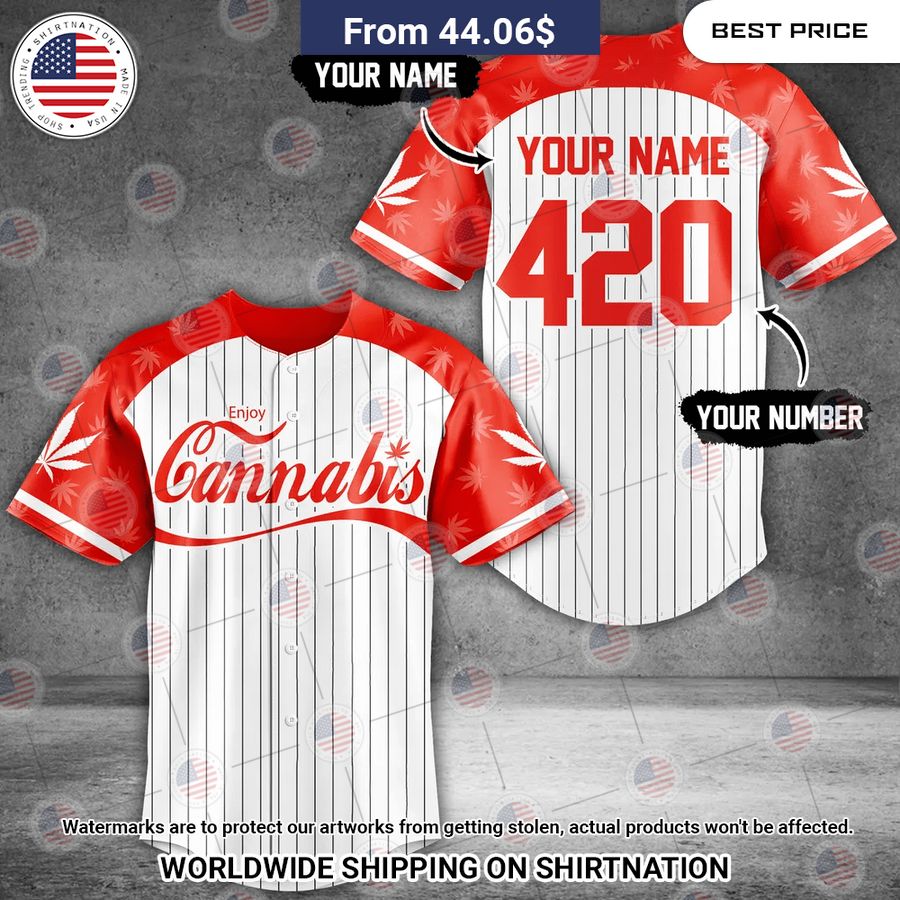 Custom Enjoy Cannabis Baseball Jersey