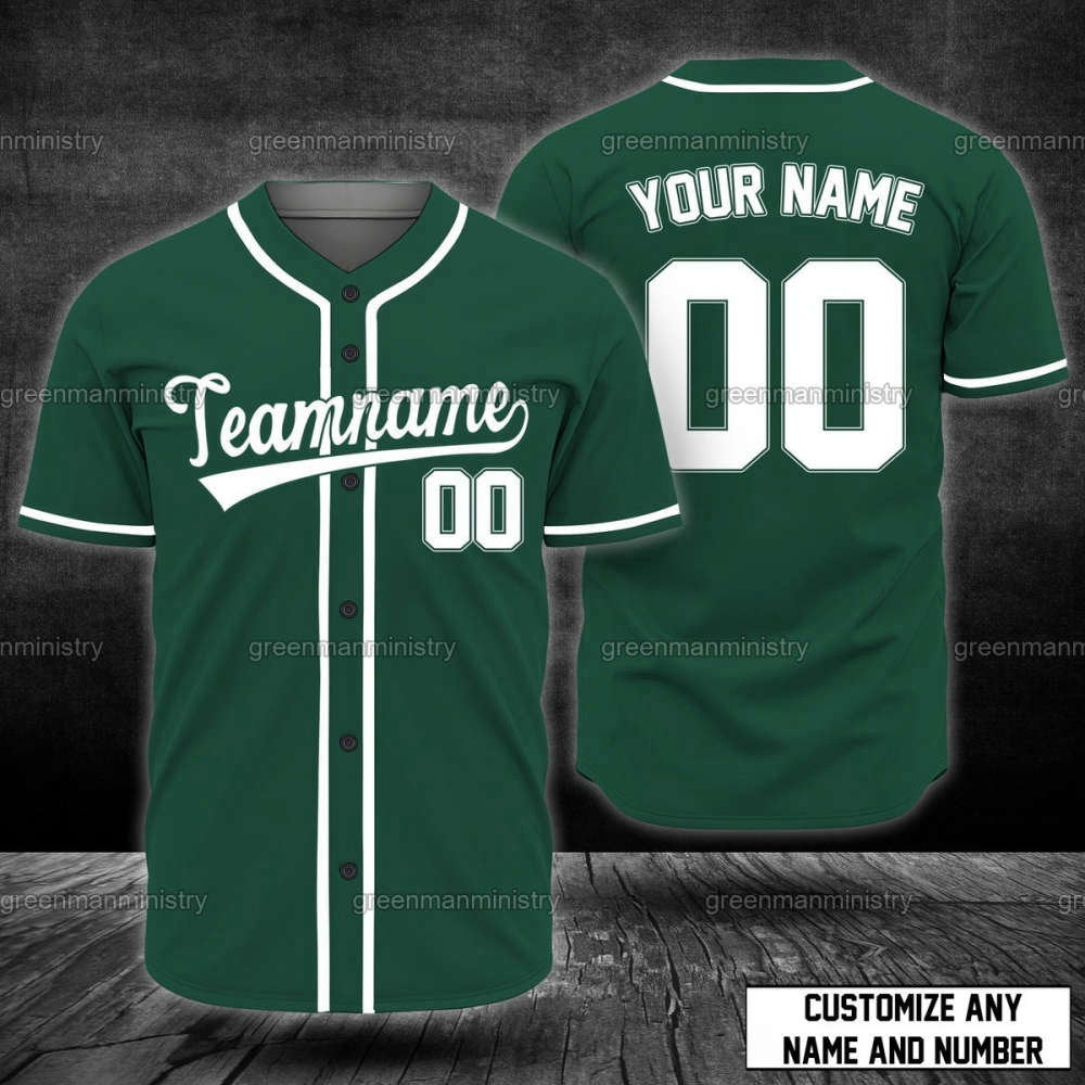 Custom Forest Green Baseball Jersey with Personalized Team Name – Stand Out on the Field,