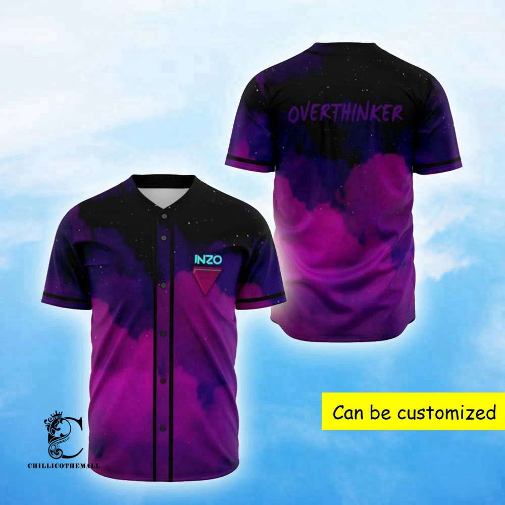 Custom Inzo Overthinker Rave EDM Baseball Jersey - Personalized Design: Your Ultimate Party Outfit! -... (Image 2)