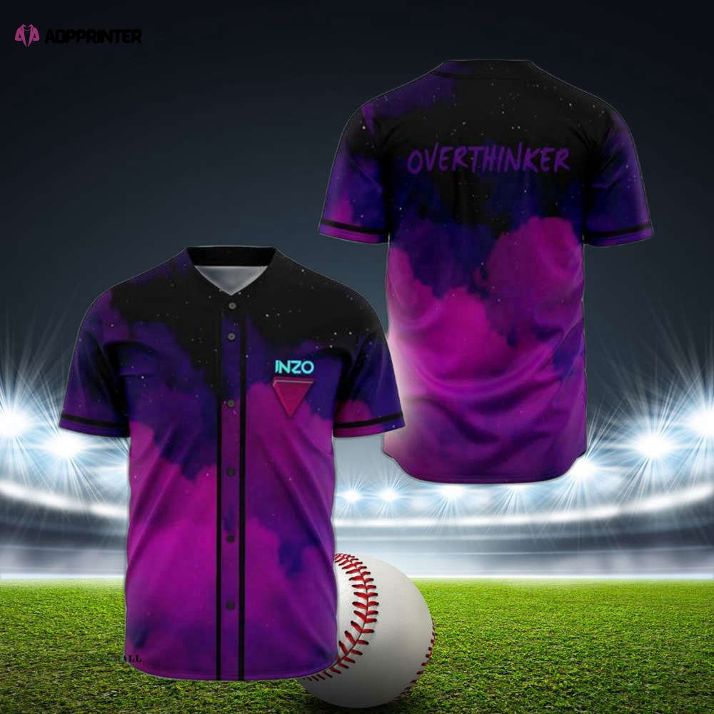 Custom Inzo Overthinker Rave EDM Baseball Jersey - Personalized Design: Your Ultimate Party Outfit! -... (Image 1)