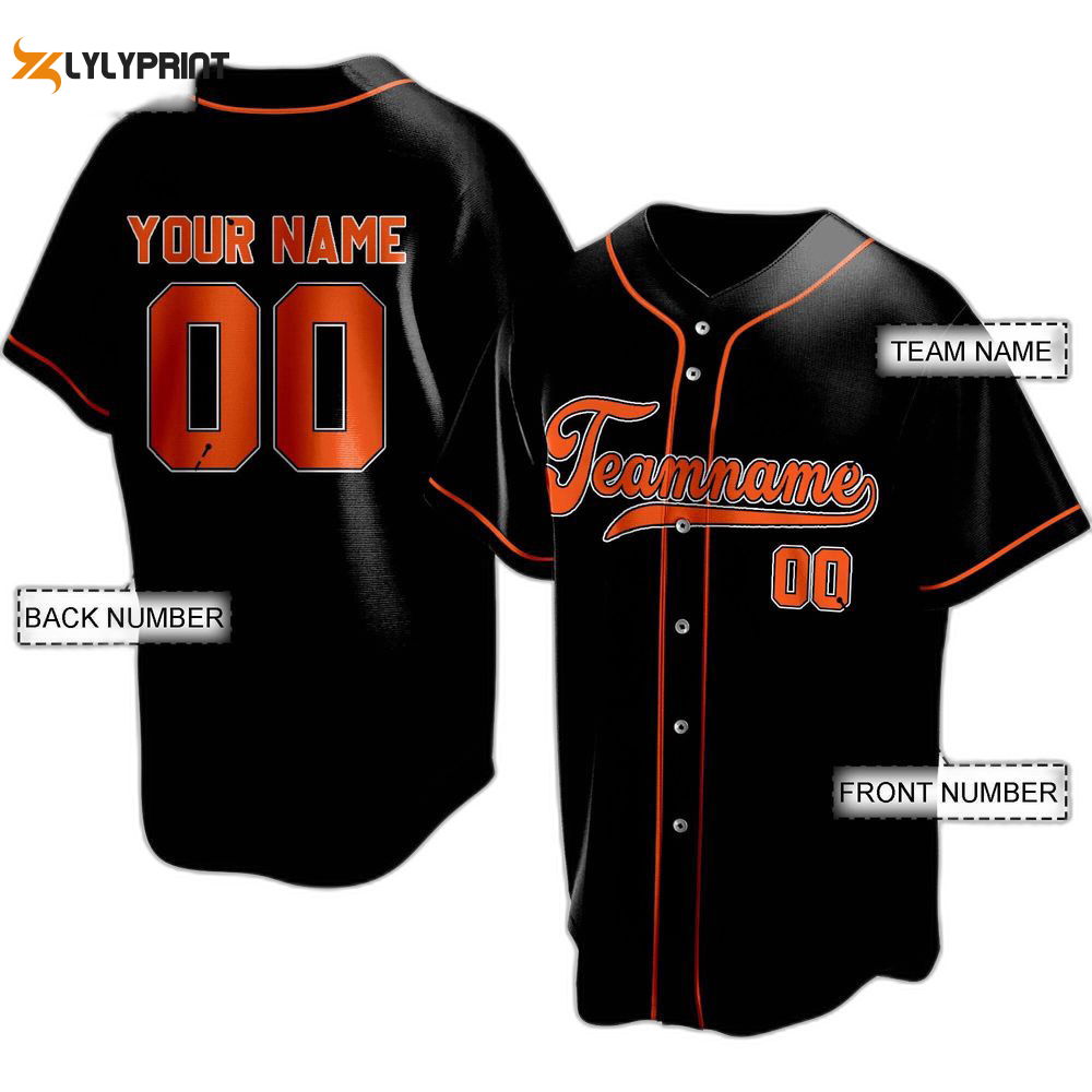 Custom Jersey Baltimore Black Orange White, Baltimore Oriole Baseball Jersey For Men Women - lylyprint.com... (Image 1)