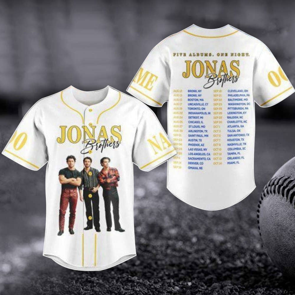 Custom Jonas Brothers Baseball Jersey - 2023 Tour Shirt Pop Rock Music Merch Perfect Gift for Fans