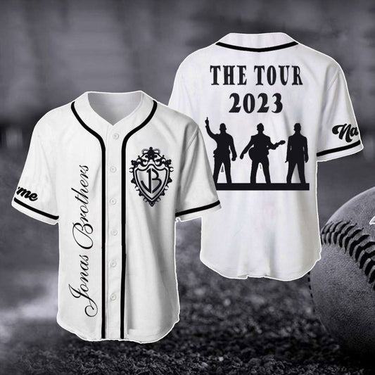 Custom Jonas Brothers The Tour 2023 Baseball Jersey - 5 Album 1 Night Tour Merch - Aopprinter T-Shirts, Hoodie, Sweatshirt