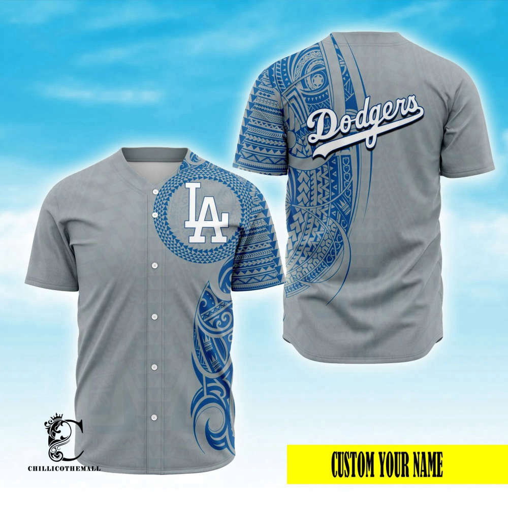 Custom LA Polynesian Printed Baseball Jersey – Personalized Design