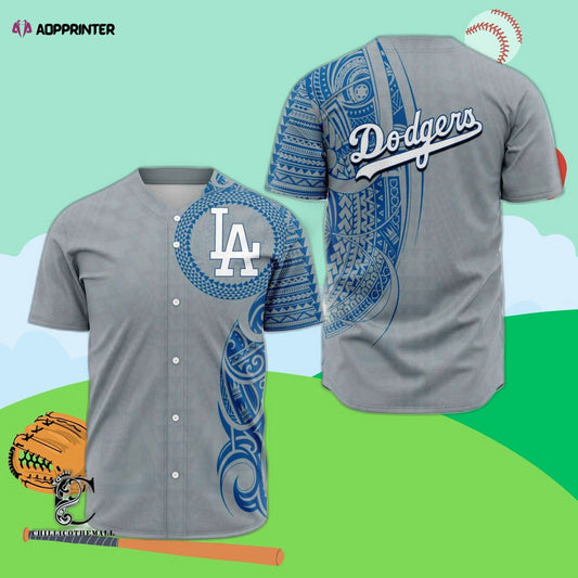Custom LA Polynesian Printed Baseball Jersey – Personalized Design