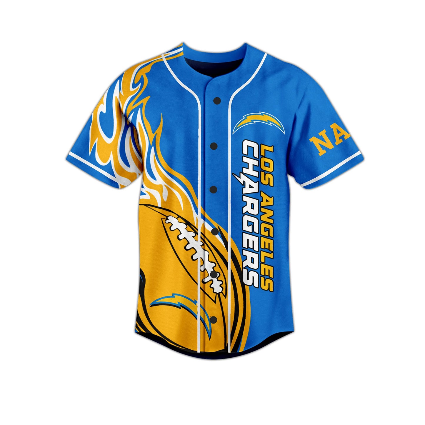Custom Los Angeles Chargers Bolt Up Blue Baseball Jersey Fast Shipping Worldwide T-Shirts, Hoodie, Sweatshirt (Image 2)