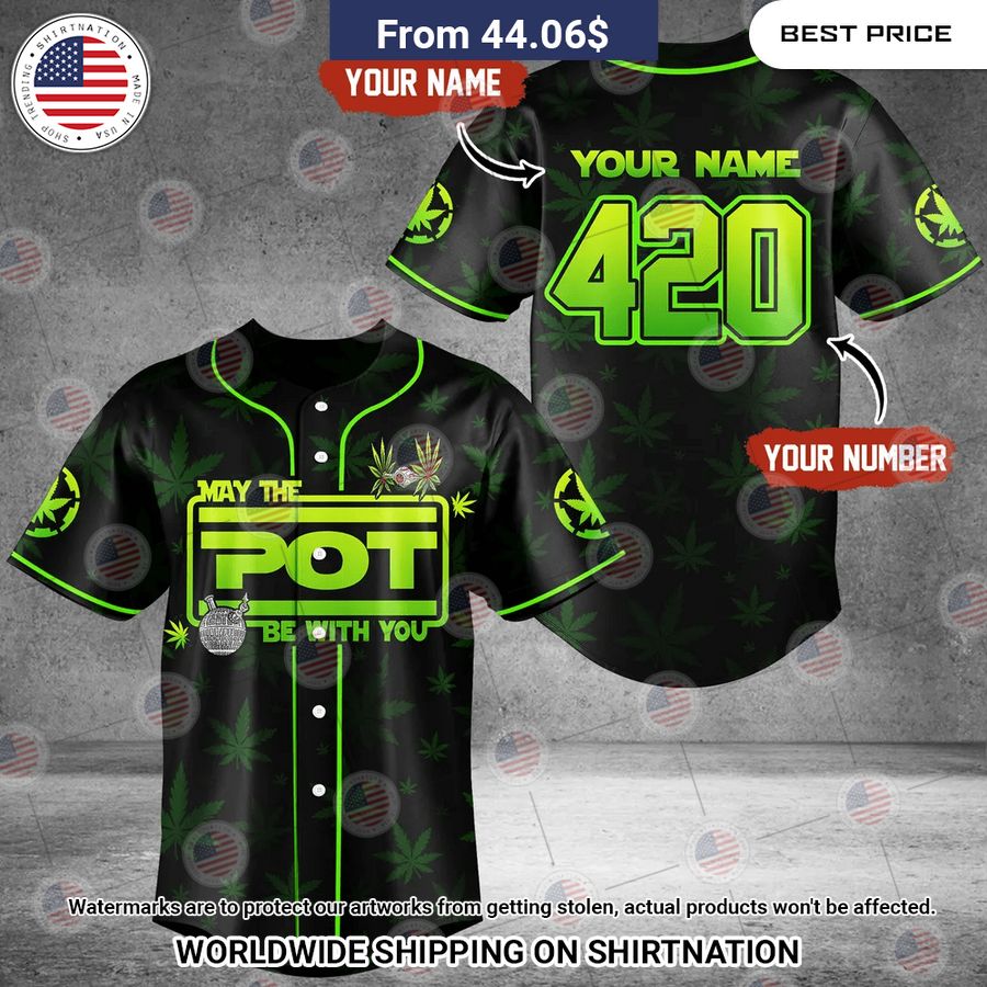Custom May The Pot Be With You Aop Baseball Jersey