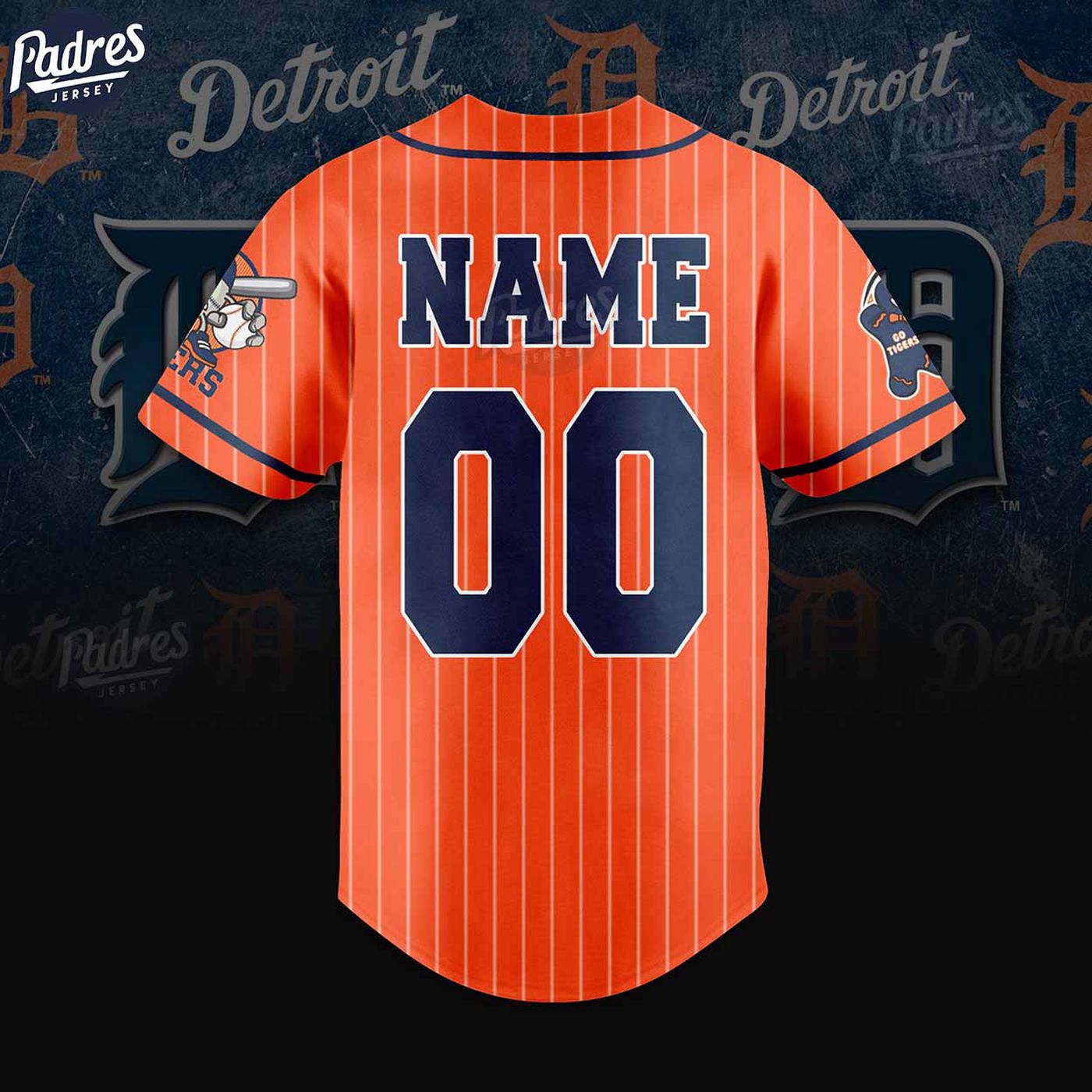 Show Your Tigers Pride with our Custom MLB Detroit Tigers Orange Baseball Jersey! - lylyprint.com T-Shirts,... (Image 2)