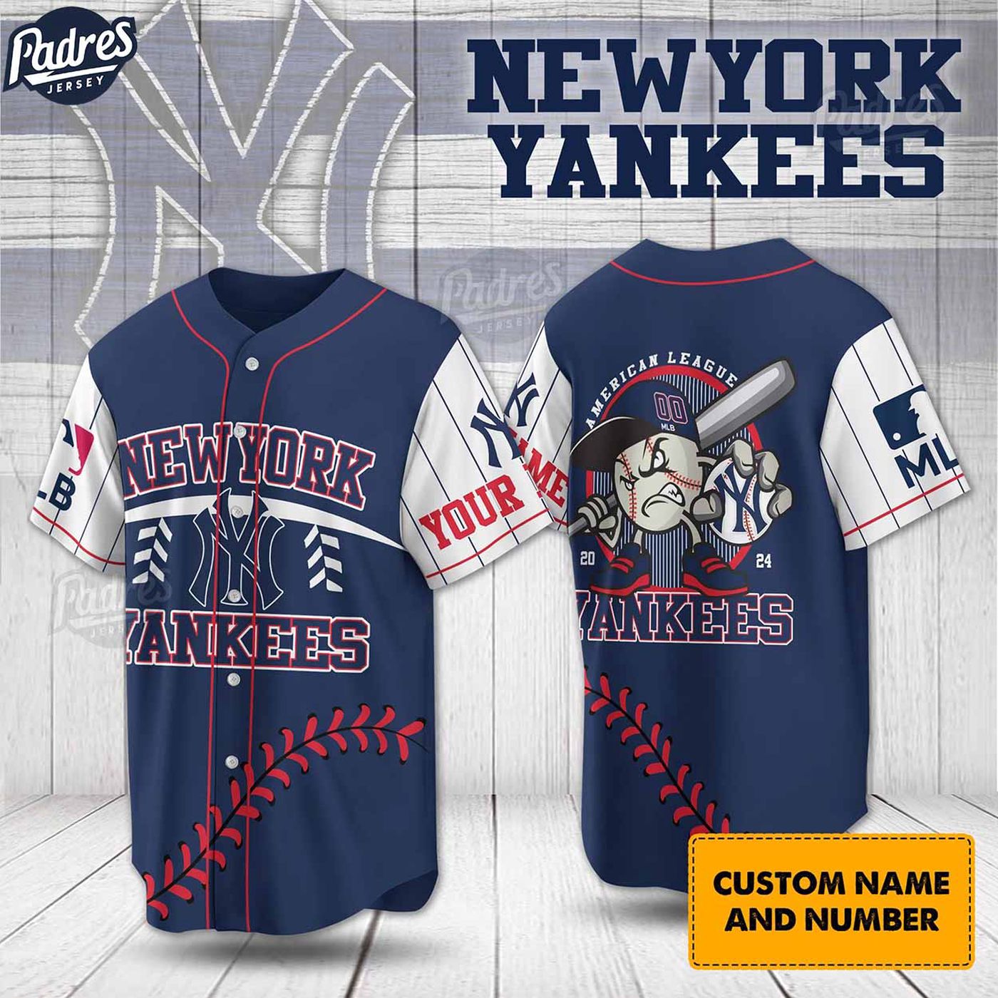Personalized New York Yankees Baseball Jersey - Custom MLB Uniform for Ultimate Fans - Gift for Men Women -... (Image 2)