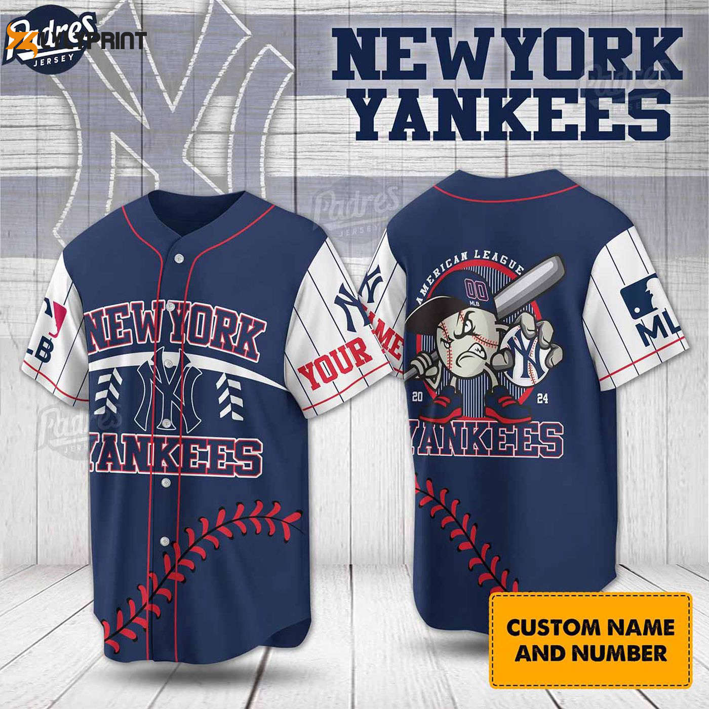 Personalized New York Yankees Baseball Jersey - Custom MLB Uniform for Ultimate Fans - Gift for Men Women -... (Image 1)