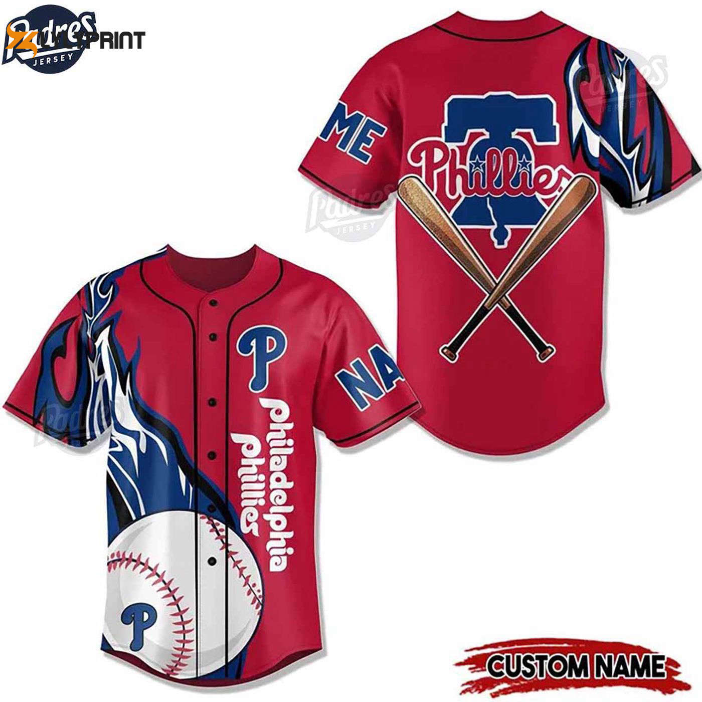 Official Custom Philadelphia Phillies 2024 Red Baseball Jersey - Show Your Support! - Gift for Men Women -... (Image 1)