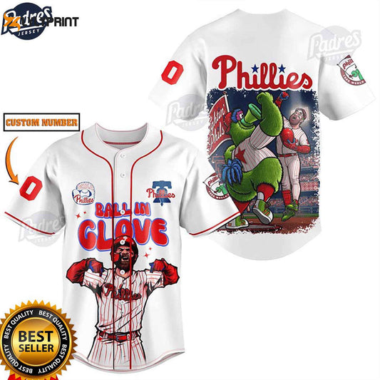 Custom Philadelphia Phillies Ball In Glove Baseball Jersey - MLB Style - Gift for Men Women - lylyprint.com... (Image 1)