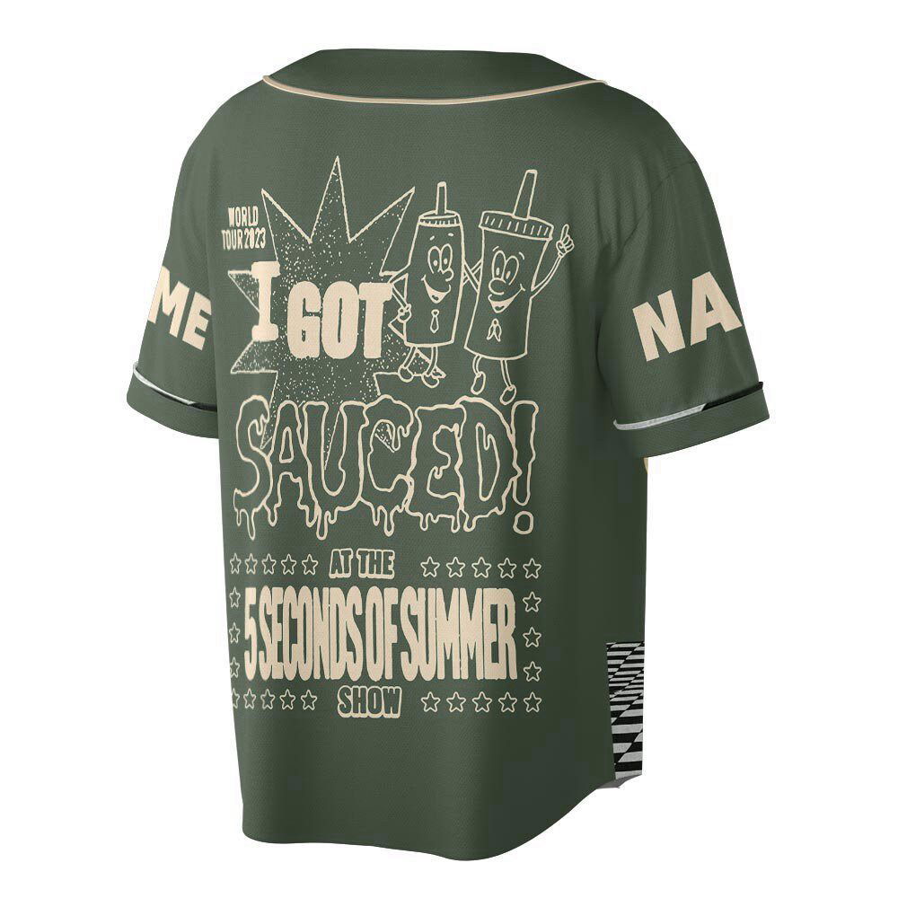Custom Name 5 Seconds of Summer Baseball Jersey, 5S0S Tour Shirt (Image 2)