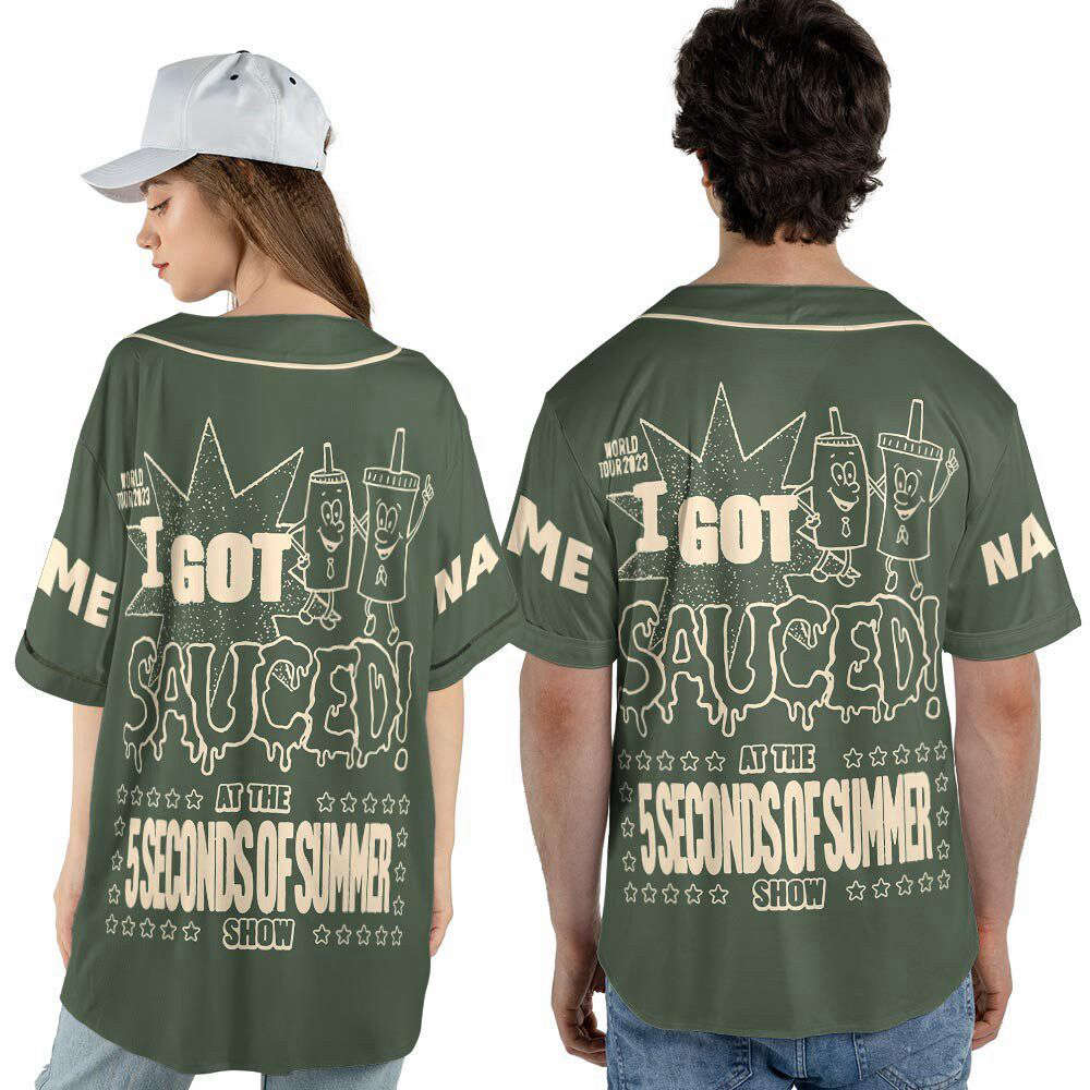 Custom Name 5 Seconds of Summer Baseball Jersey, 5S0S Tour Shirt (Image 4)