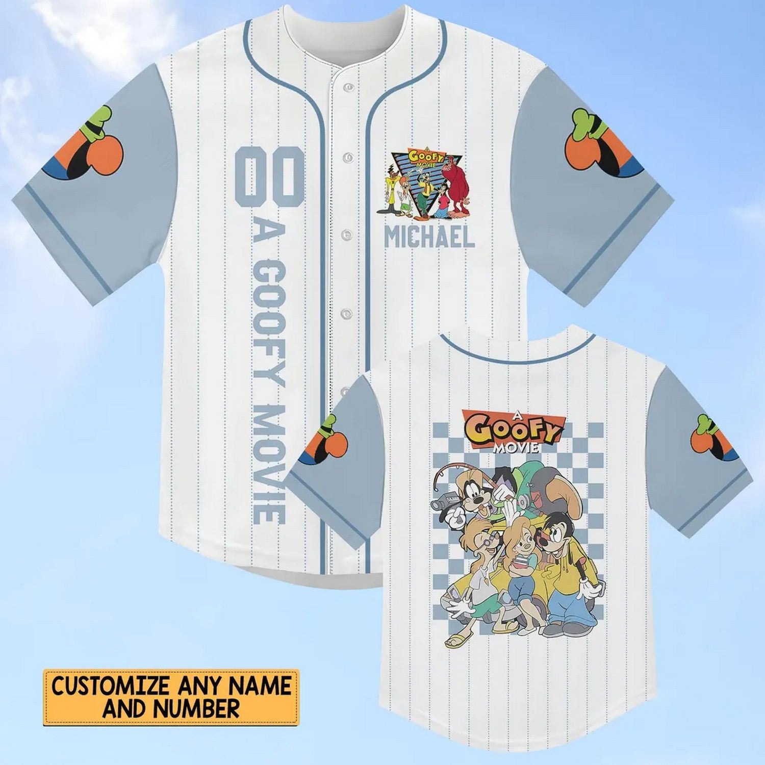 Custom Name A Goofy Movie Characters Baseball Jersey T-Shirts, Hoodie, Sweatshirt | WearSparks.com (Image 2)