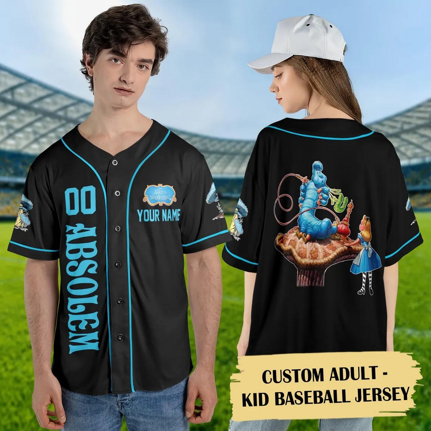 Custom Name And Number Absolem Black Alice's Adventures In Wonderland Basketball Jersey T-Shirts, Hoodie,... (Image 2)