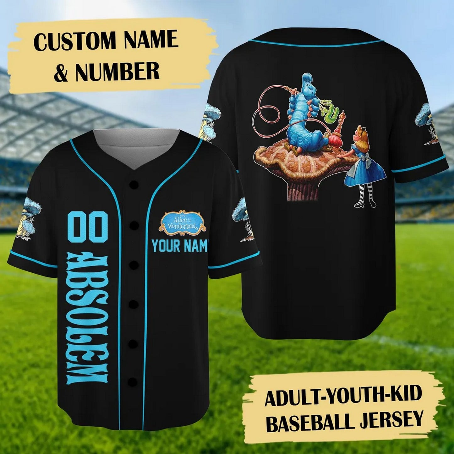 Custom Name And Number Absolem Black Alice's Adventures In Wonderland Basketball Jersey T-Shirts, Hoodie,... (Image 1)