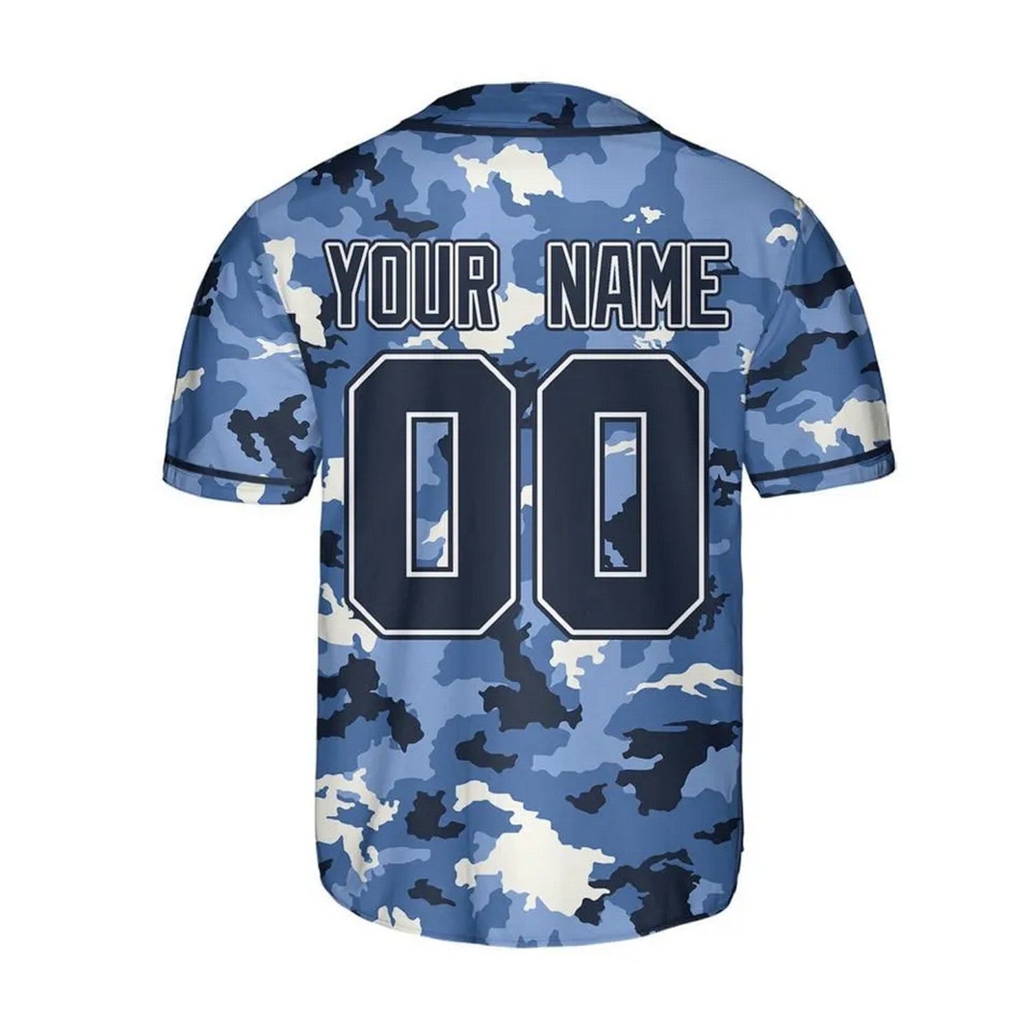 Custom Name And Number Camo Texture Blue Baseball Jersey T-Shirts, Hoodie, Sweatshirt | WearSparks.com (Image 4)
