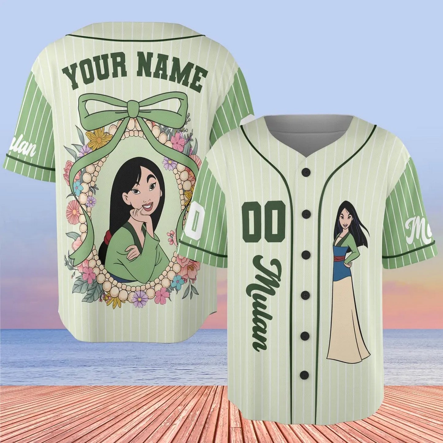 Custom Name And Number Coquette Princess Mulan Baseball Jersey T-Shirts, Hoodie, Sweatshirt | WearSparks.com (Image 1)