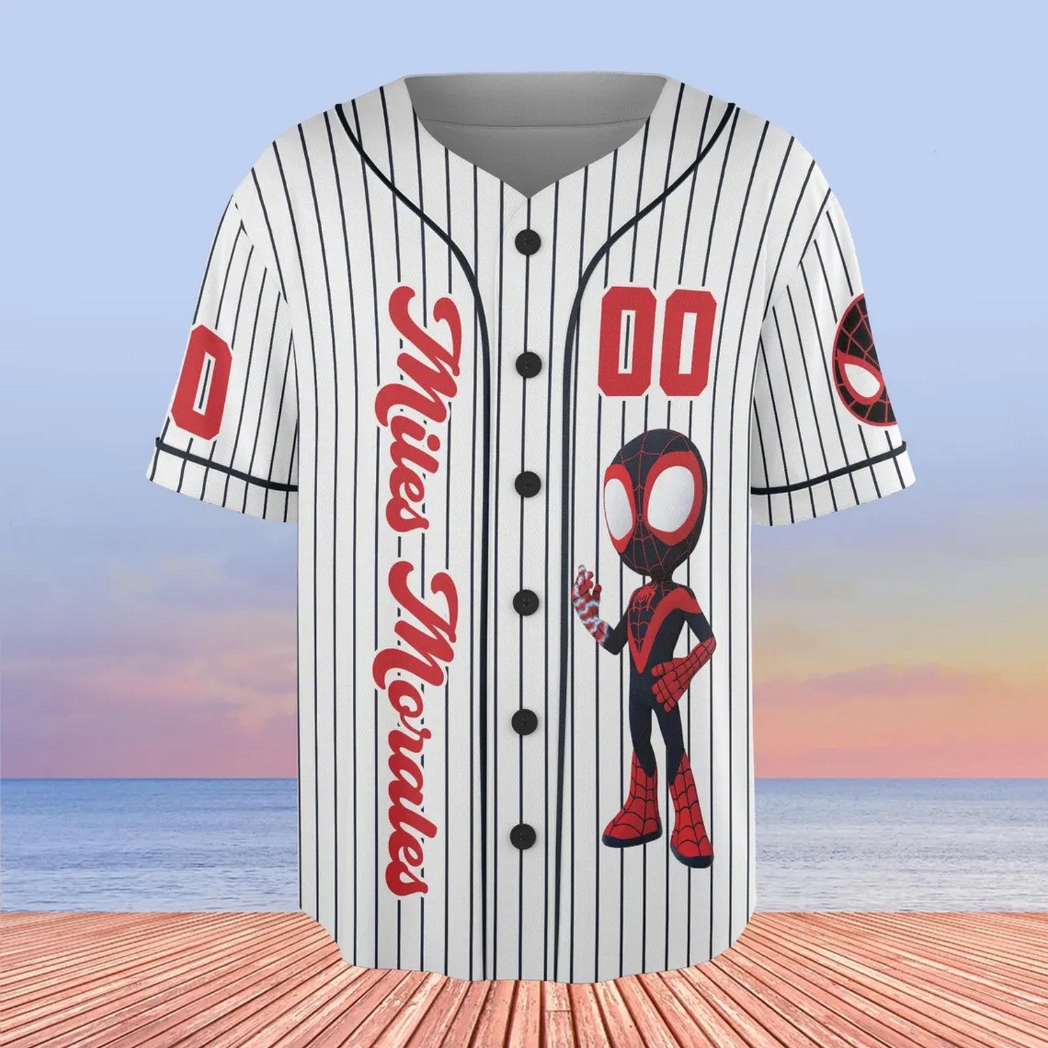 Custom Name And Number Miles Morales Spiderman Baseball Jersey T-Shirts, Hoodie, Sweatshirt | WearSparks.com (Image 2)