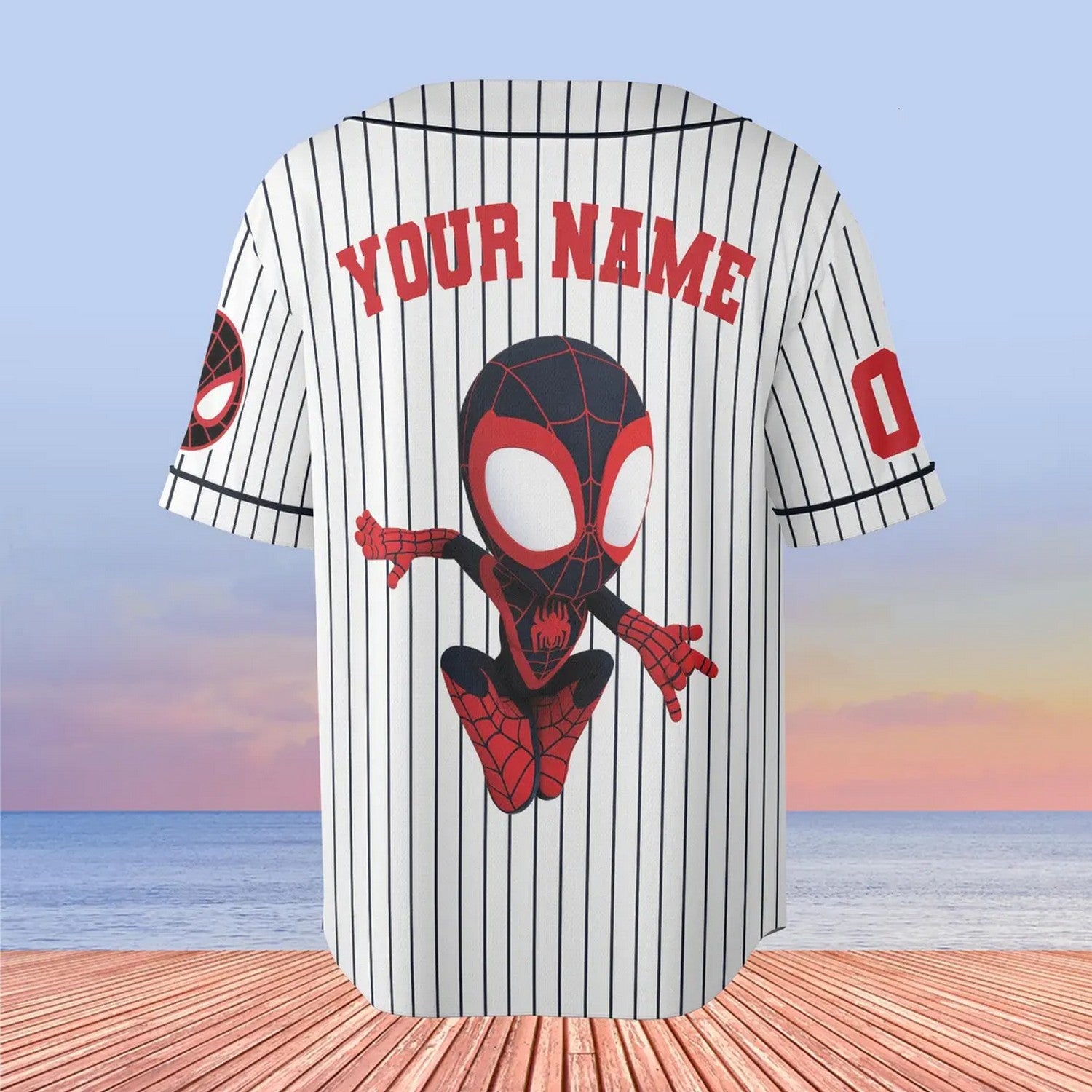Custom Name And Number Miles Morales Spiderman Baseball Jersey T-Shirts, Hoodie, Sweatshirt | WearSparks.com (Image 3)