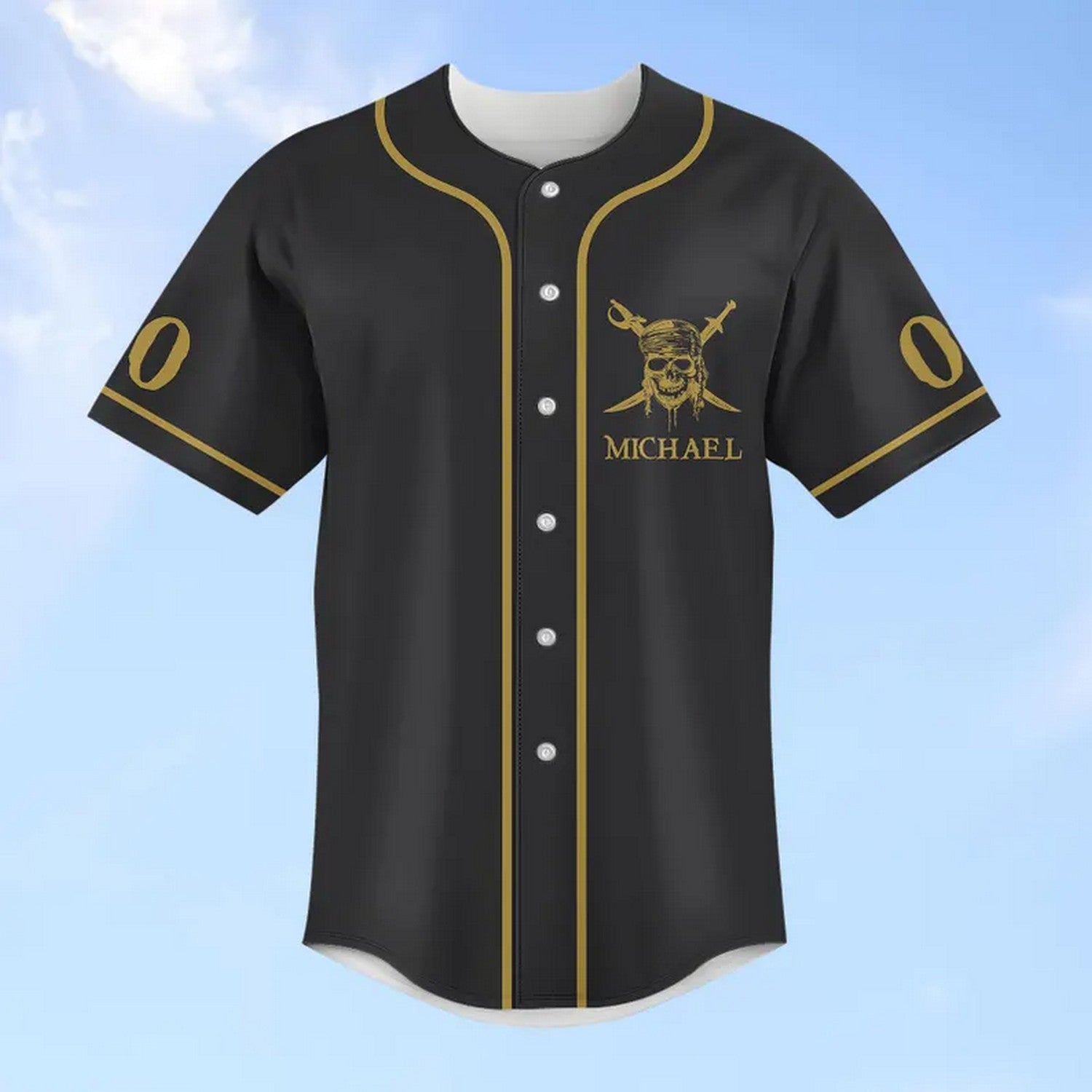 Custom Name And Number Pirates Of The Caribbean Dead Men Tell No Tales Black Baseball Jersey T-Shirts, Hoodie,... (Image 3)