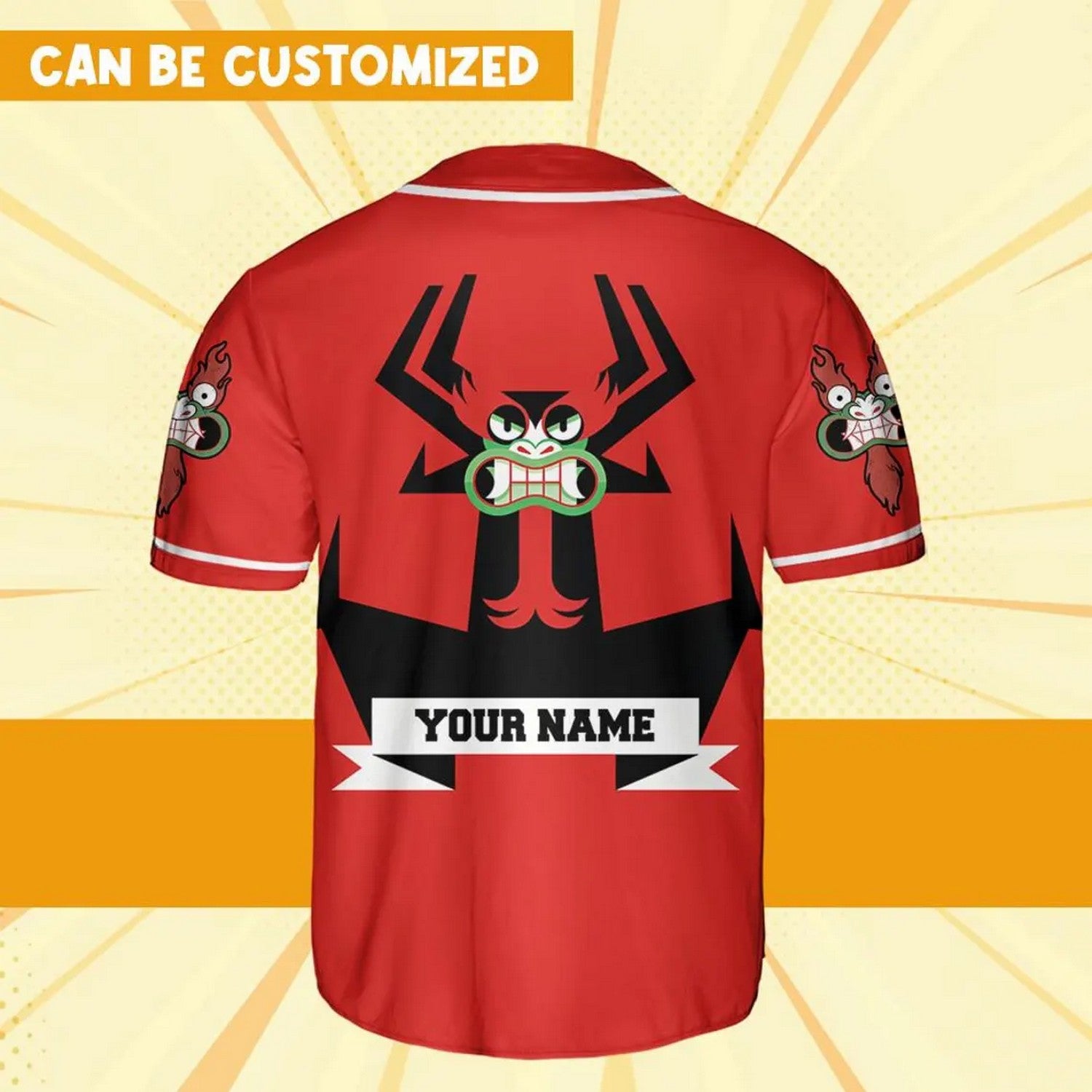 Custom Name And Number Samurai Jack Aku Red Baseball Jersey T-Shirts, Hoodie, Sweatshirt | WearSparks.com (Image 4)