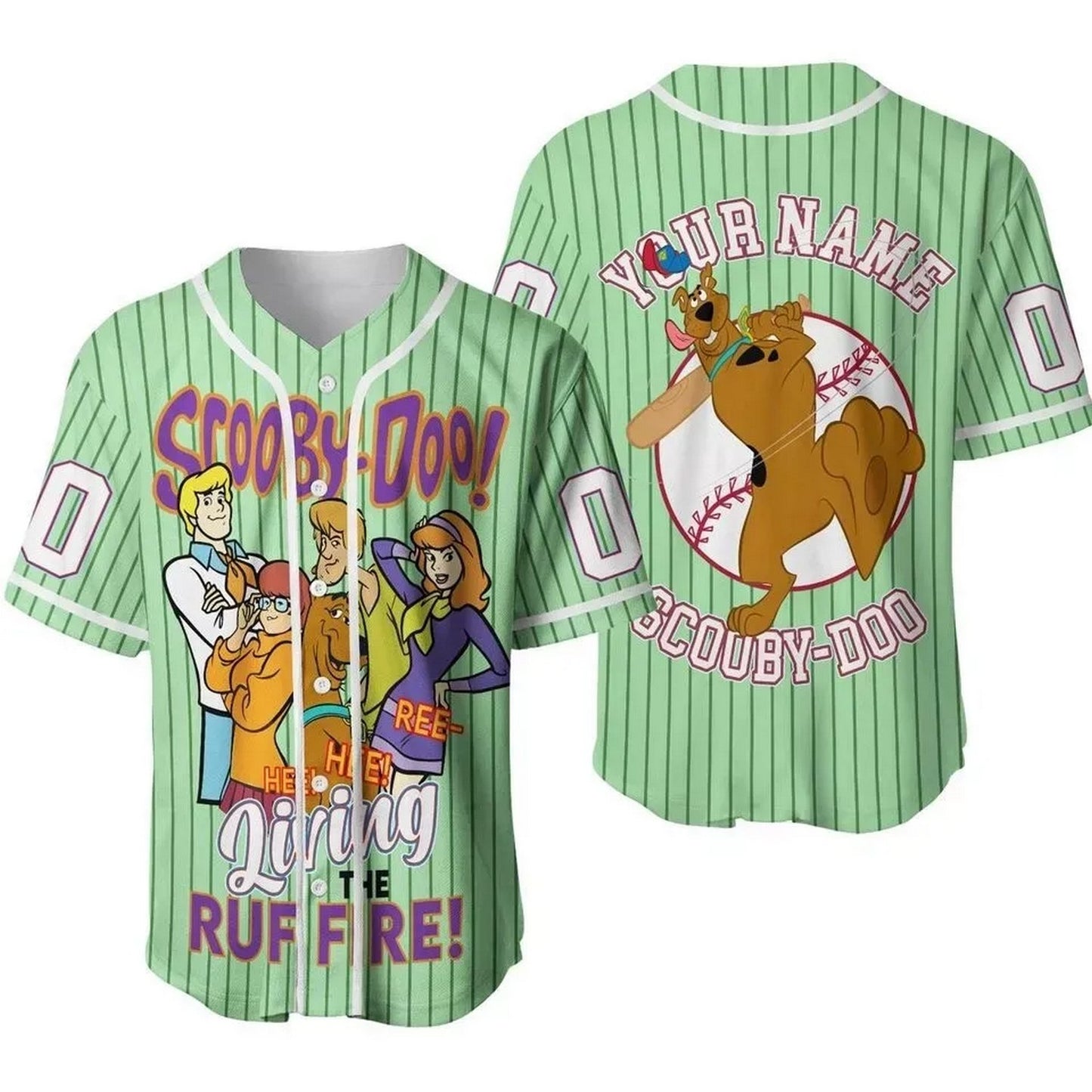 Custom Name And Number Scooby Doo 3d Green Vertical Baseball Jersey T-Shirts, Hoodie, Sweatshirt | WearSparks.com