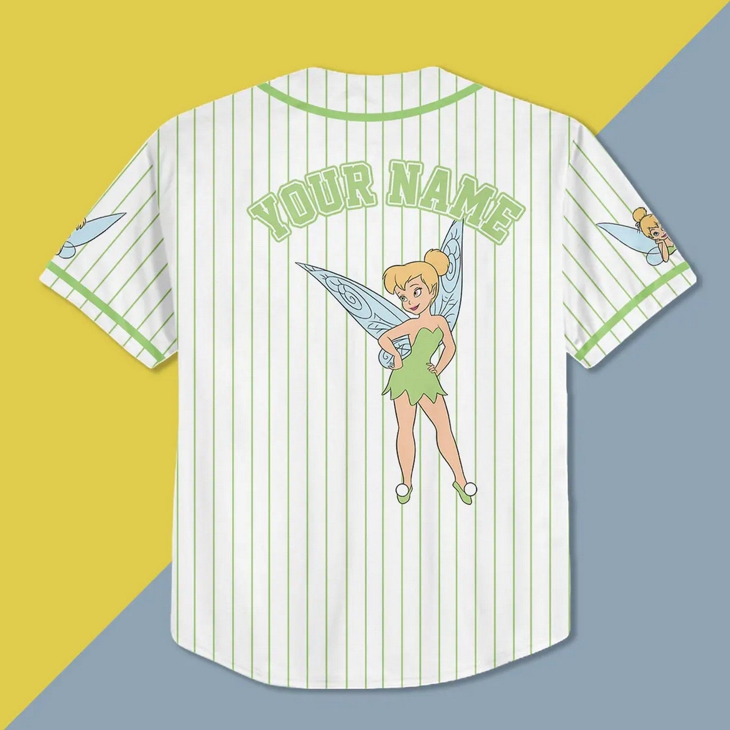 Custom Name And Number Tinker Bell White Vertical Baseball Jersey T-Shirts, Hoodie, Sweatshirt | WearSparks.com (Image 4)