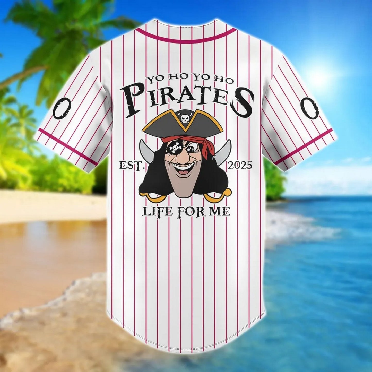 Custom Name Funny Captain Pirate Baseball Jersey T-Shirts, Hoodie, Sweatshirt | WearSparks.com (Image 4)