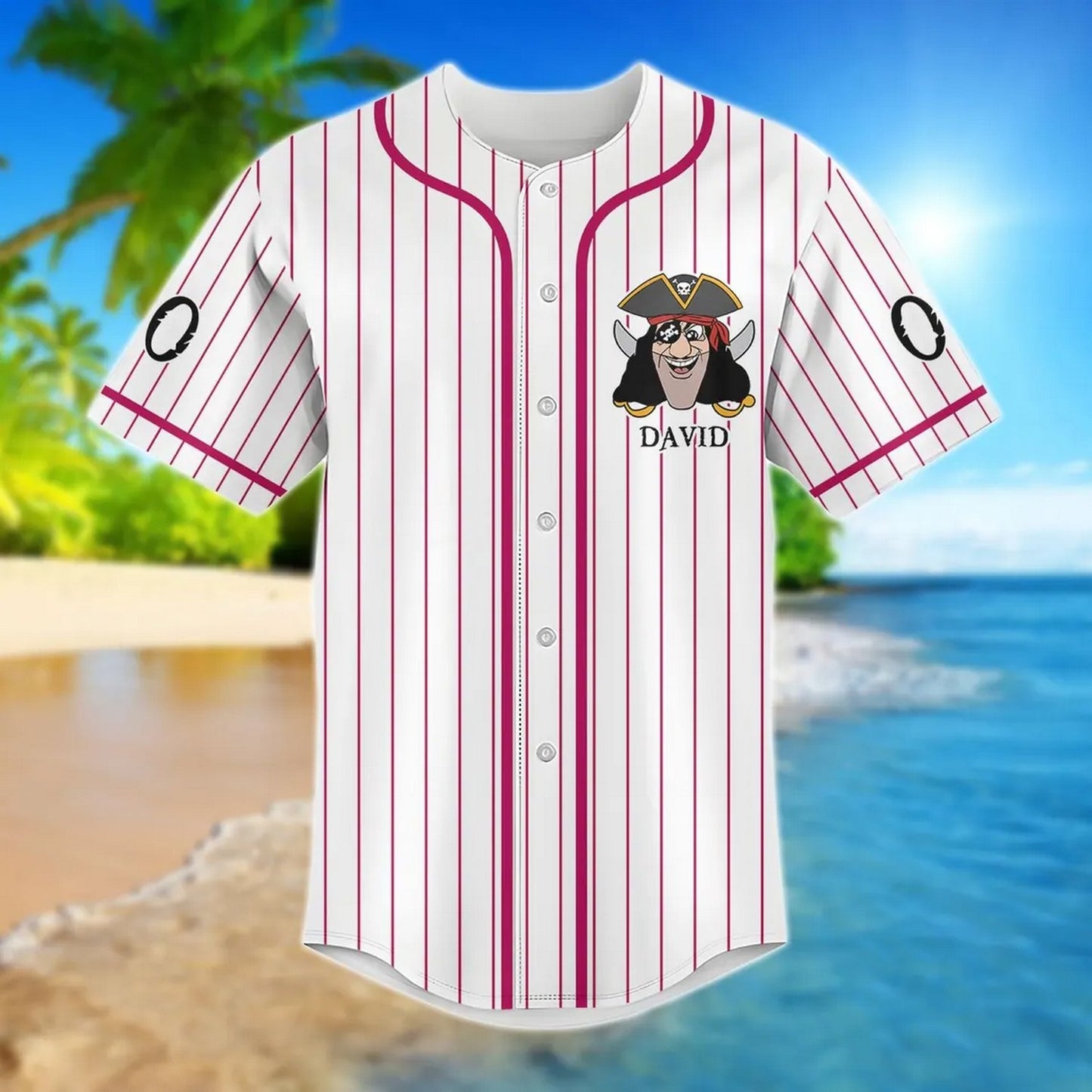 Custom Name Funny Captain Pirate Baseball Jersey T-Shirts, Hoodie, Sweatshirt | WearSparks.com (Image 3)