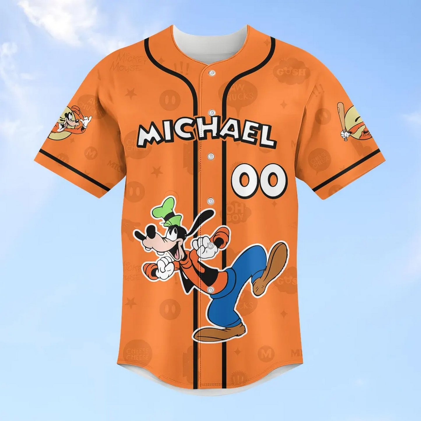 Custom Name Funny Goofy Dog Orange Baseball Jersey T-Shirts, Hoodie, Sweatshirt | WearSparks.com (Image 3)