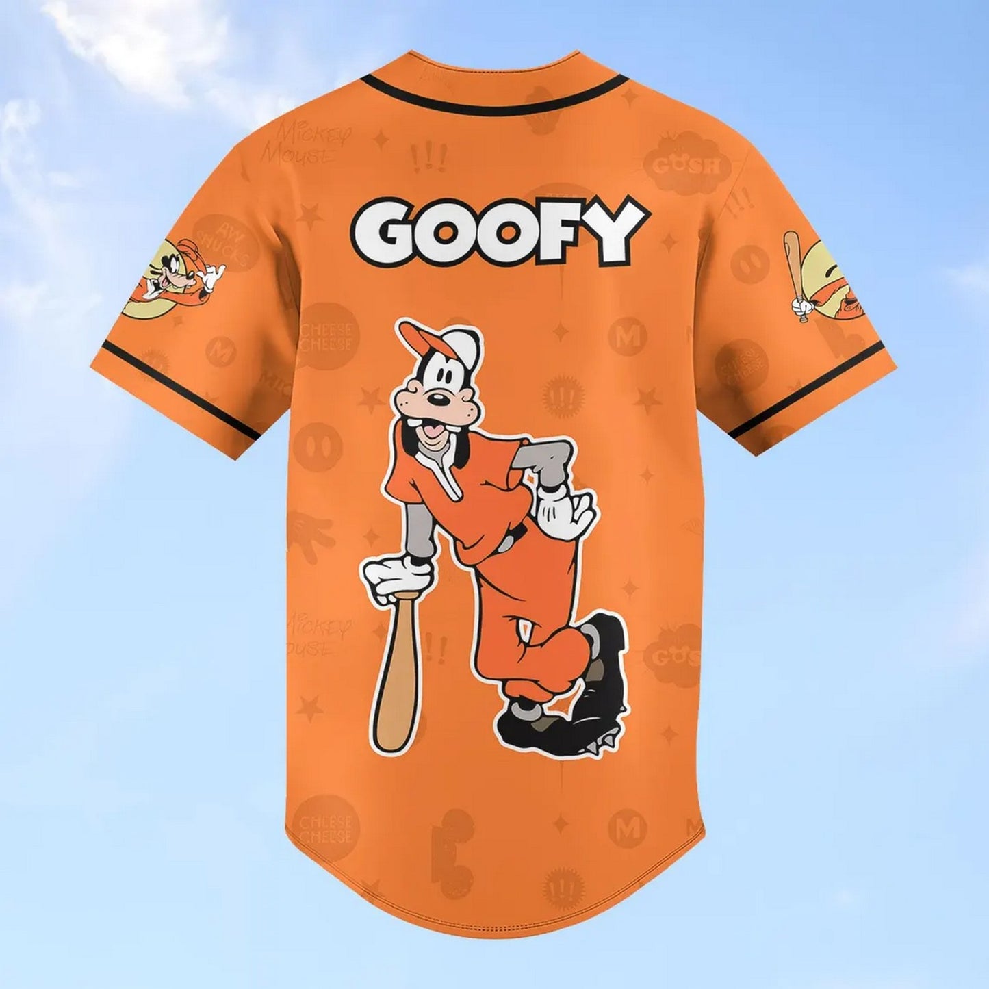 Custom Name Funny Goofy Dog Orange Baseball Jersey T-Shirts, Hoodie, Sweatshirt | WearSparks.com (Image 4)