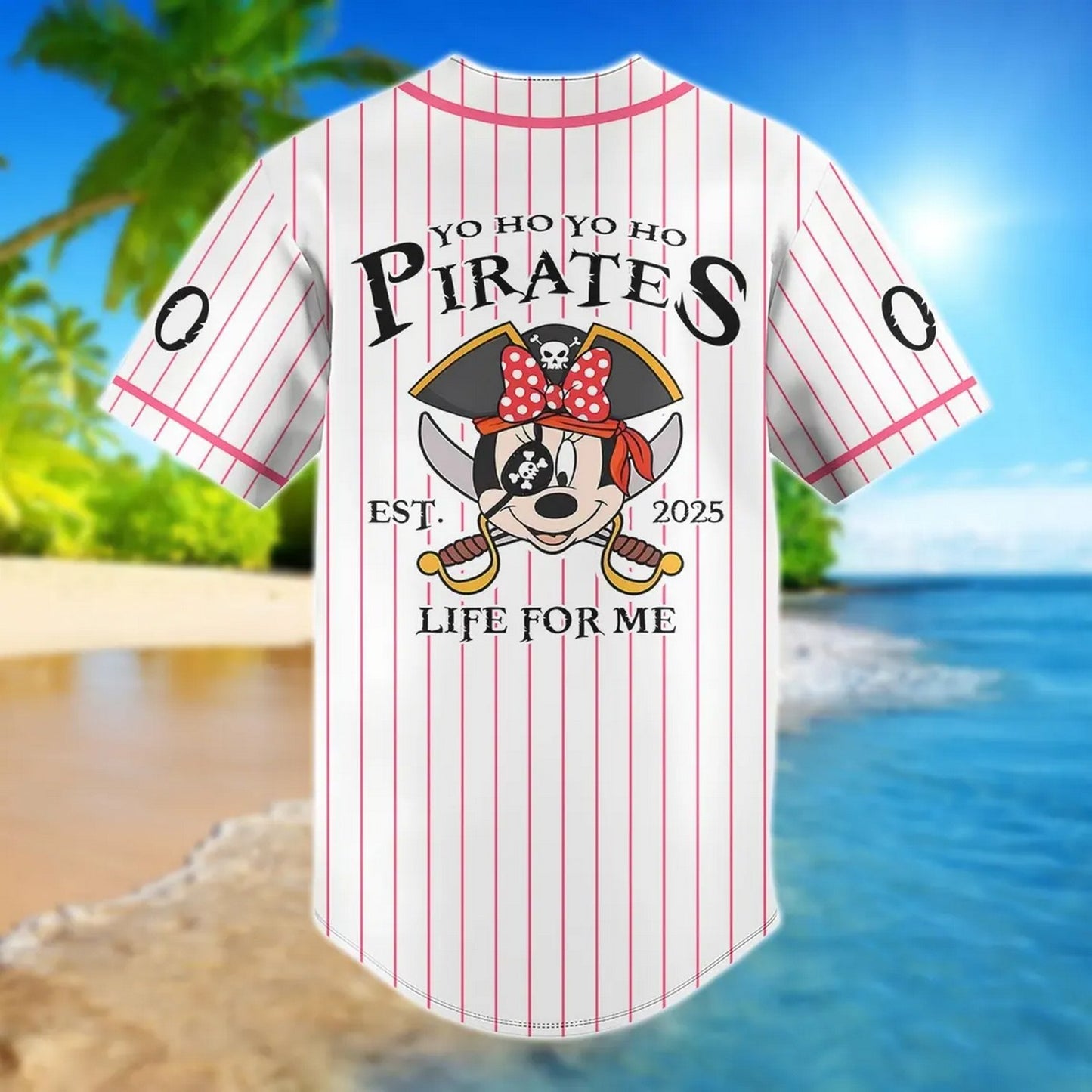 Custom Name Funny Minnie Captain Pirate Baseball Jersey T-Shirts, Hoodie, Sweatshirt | WearSparks.com (Image 4)