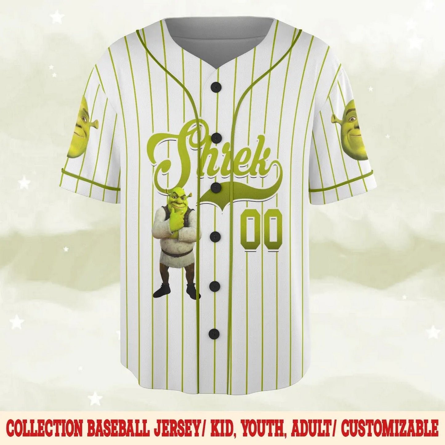 Custom Name Funny Shrek Baseball Jersey T-Shirts, Hoodie, Sweatshirt | WearSparks.com (Image 3)