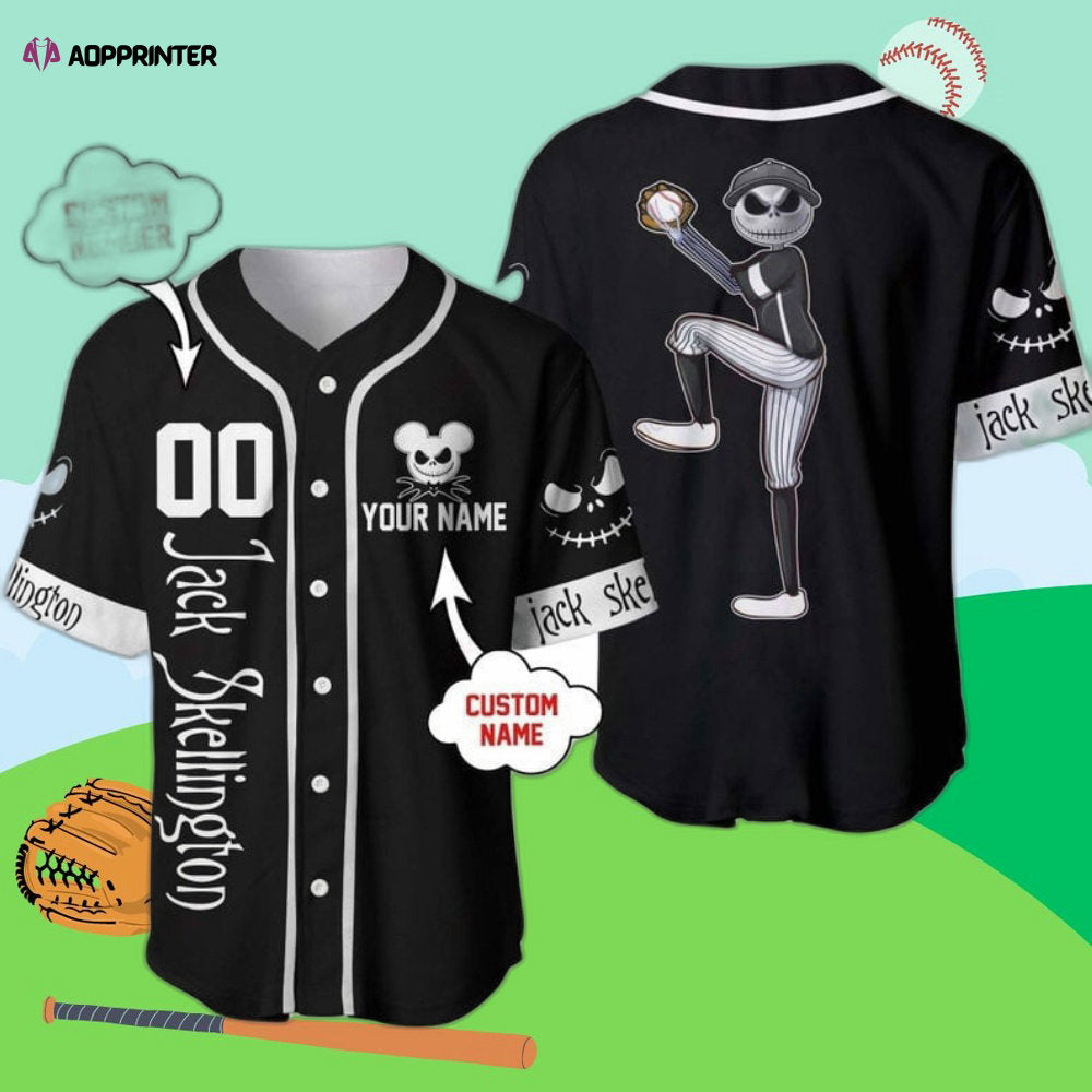 Custom Name Jack Skellington Baseball Jersey: Nightmare Before Christmas Apparel