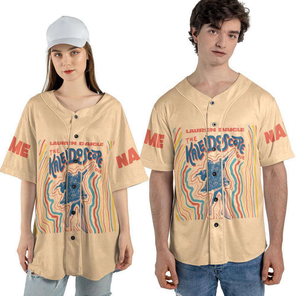 Custom Name Lauren Daigle Music Baseball Jersey, Kaleidoscore 2023 Tour Shirt (Image 3)