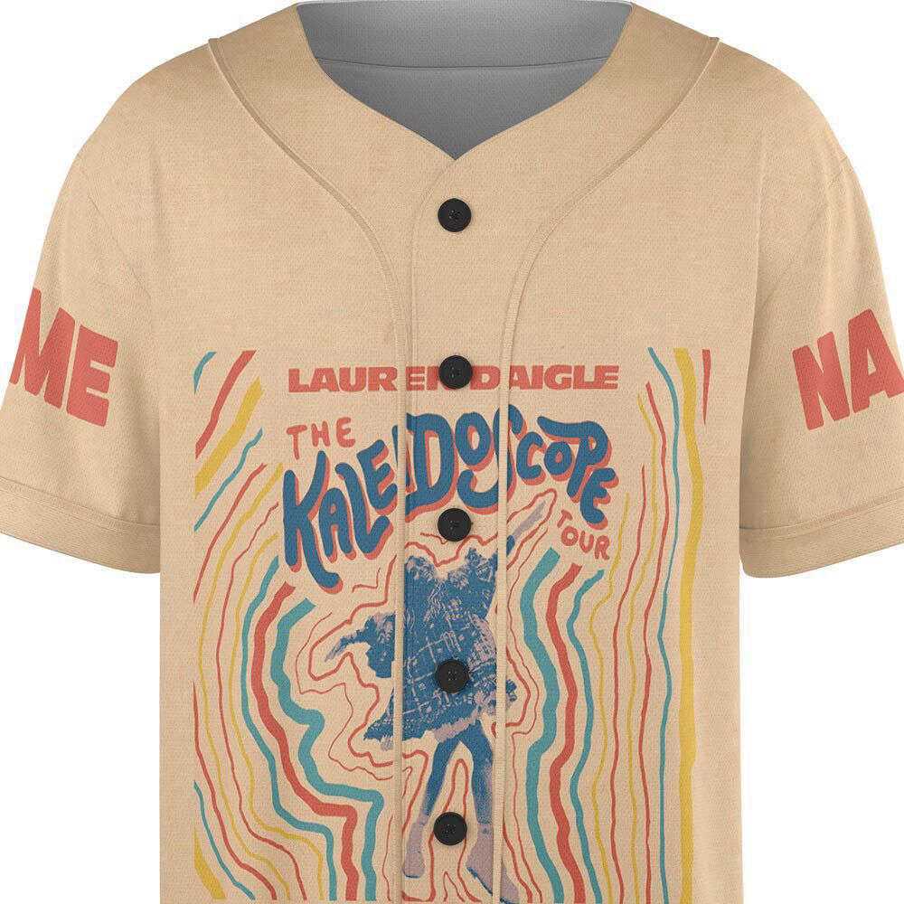 Custom Name Lauren Daigle Music Baseball Jersey, Kaleidoscore 2023 Tour Shirt (Image 5)