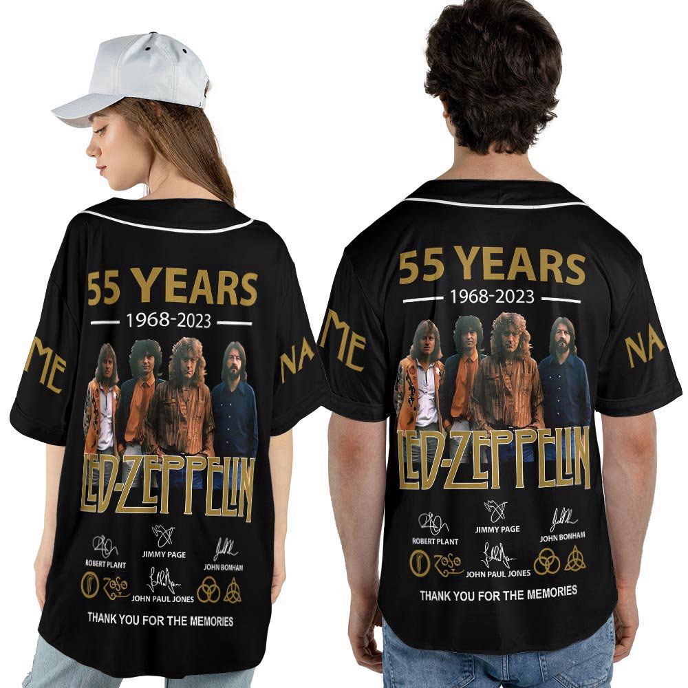 Custom Name LED ZPELIN Rock Band Baseball Jersey, 55th anniversary Tour Shirt (Image 4)