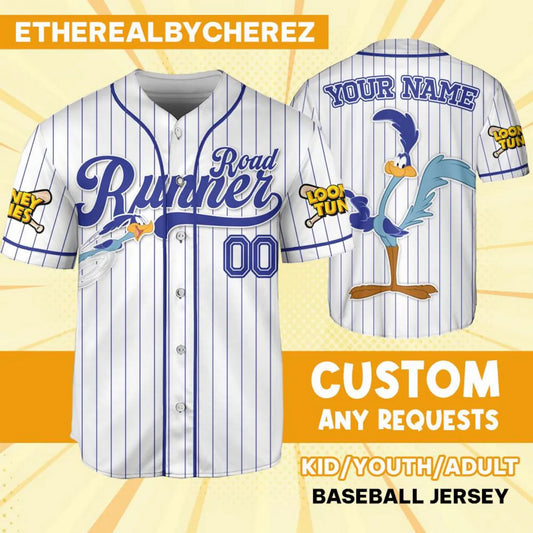 Custom Name Looney Road Runner Simple Baseball Jersey T-Shirts, Hoodie, Sweatshirt | WearSparks.com (Image 1)