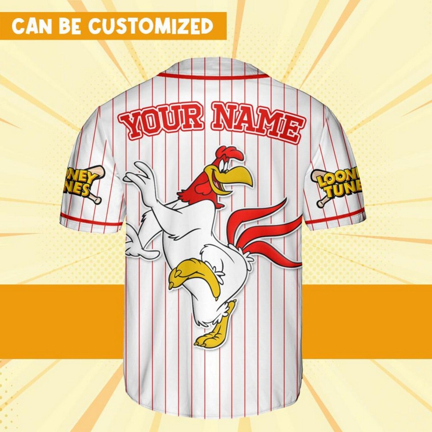 Custom Name Looney Tune Foghorn Leghorn Simple Baseball Jersey T-Shirts, Hoodie, Sweatshirt | WearSparks.com (Image 4)
