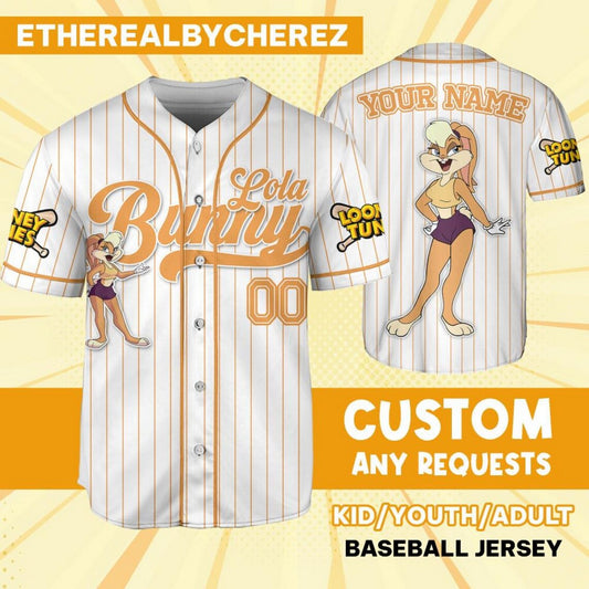 Custom Name Looney Tune Lola Bunny Simple Baseball Jersey T-Shirts, Hoodie, Sweatshirt | WearSparks.com (Image 1)