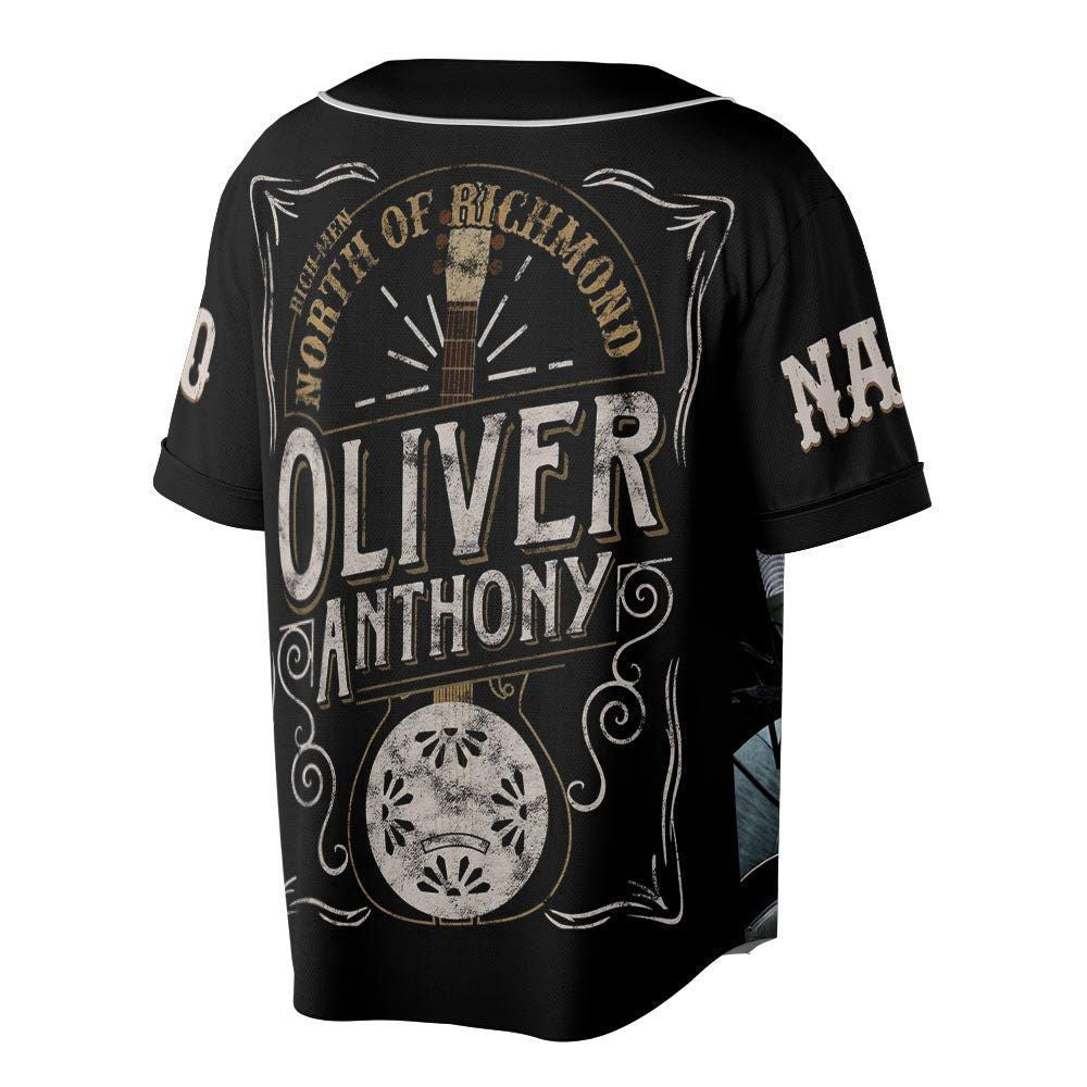Custom Name Oliver Anthony Baseball Jersey, Rich Men North Of Richmond Country Music Lover - lylyprint.com... (Image 2)