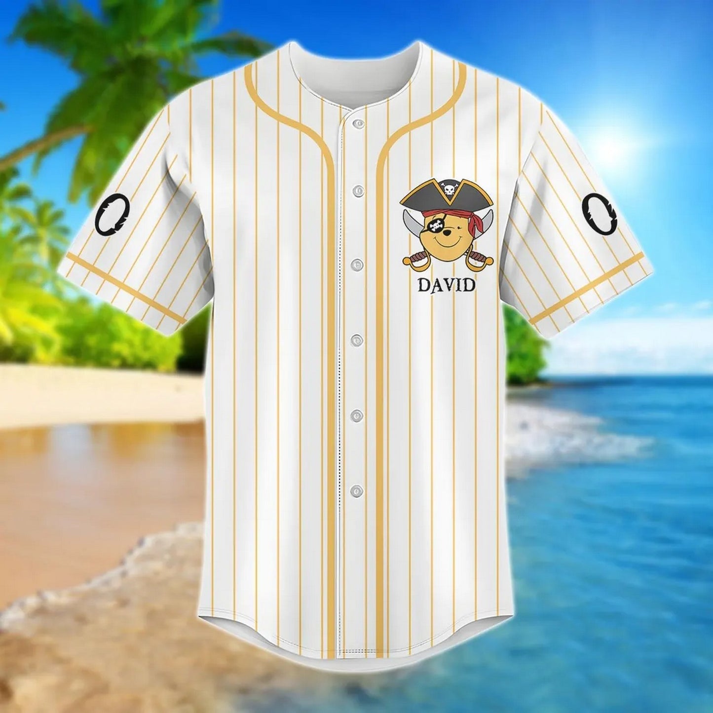 Custom Name Pirate Pooh Baseball Jersey T-Shirts, Hoodie, Sweatshirt | WearSparks.com (Image 3)