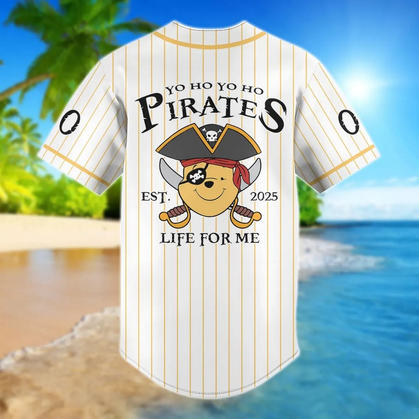 Custom Name Pirate Pooh Baseball Jersey T-Shirts, Hoodie, Sweatshirt | WearSparks.com (Image 4)