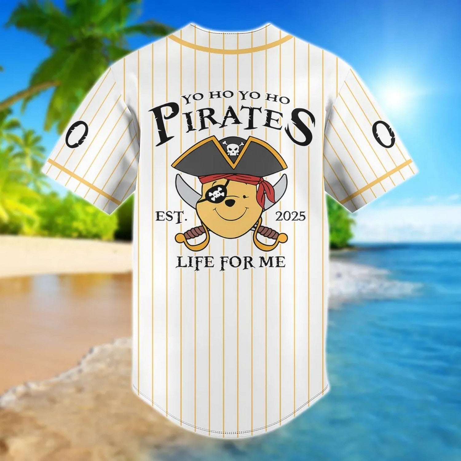Custom Name Pirate Pooh Baseball Jersey T-Shirts, Hoodie, Sweatshirt | WearSparks.com (Image 4)