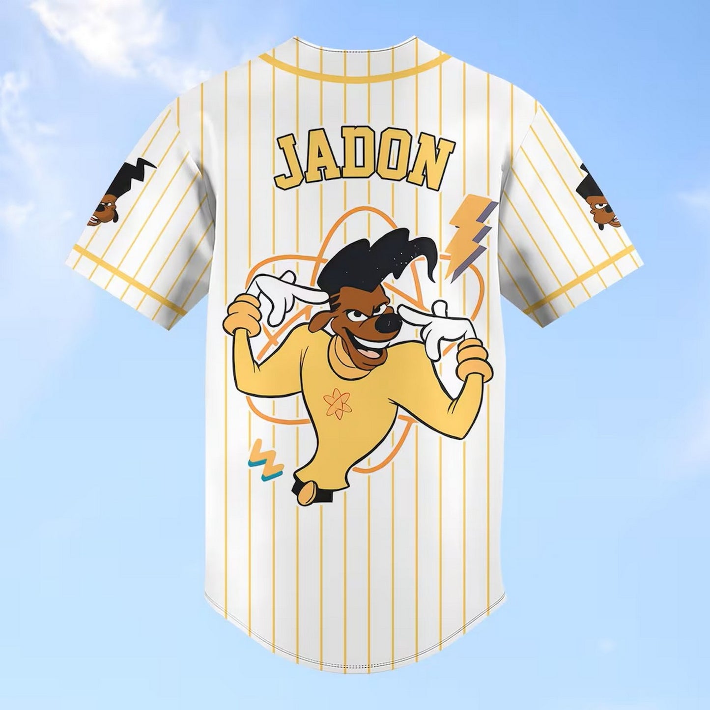 Custom Name Powerline Yellow White Baseball Jersey T-Shirts, Hoodie, Sweatshirt | WearSparks.com (Image 4)